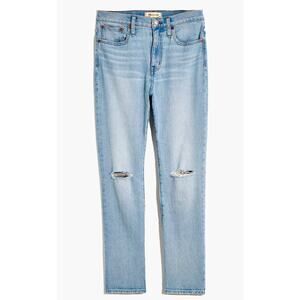 Madewell The High-Rise Slim Crop Boyjean in Dumas Wash: Ripped Edition‎ Size 26